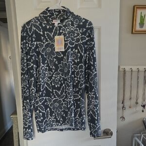 LuLaRoe Penrlope  Floral Mock- Turtleneck Sweater- Mediun NWT